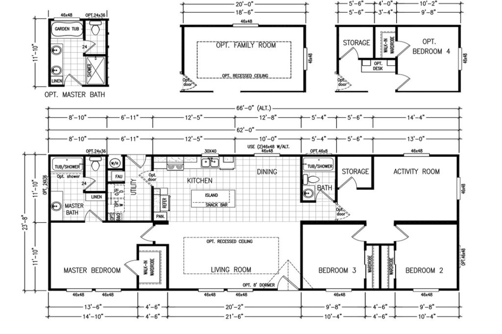 Floorplans of a mobile home
