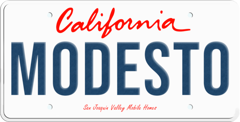 Mobile Home Transport Modesto License Plate California