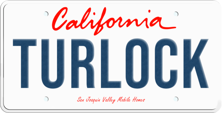 Mobile home Transportation in Turlock California Plate